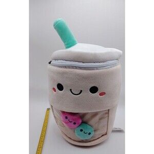 Fiesta Medium Boba Tea Plush Toy Beige Green Pink Multicolor Stuffed Animal